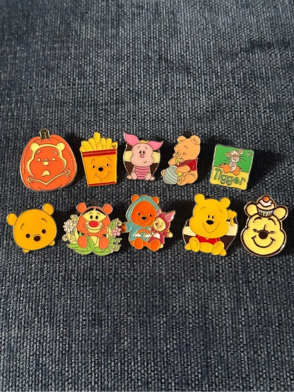 Winnie the Pooh Enamel Pin Lot - Set of 10